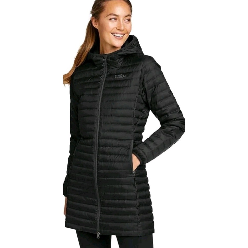 Eddie Bauer Womens XL MICROLIGHT 650 Down PARKA BLACK XL